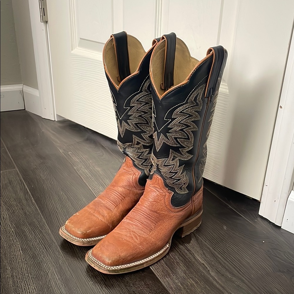 Men's Western Leather Boots - Brown and Black
